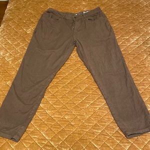 Woolly Clothing Longhaul Pants. Wool Blend. Brown. Actual measurements 34x28